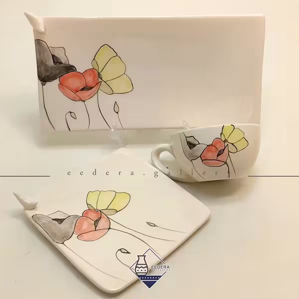 سرویس چای خوری مینیمال طرح لاله