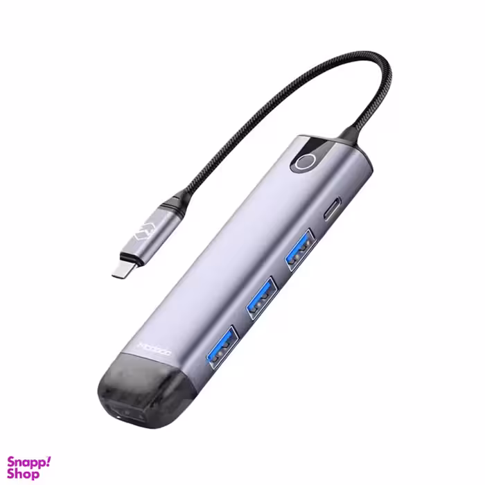 هاب 5 پورت USB-C مک دودو مدل HU-7750 طول 15 سانتی‌ متر