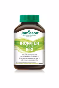 قرص آهن و ویتامین B12 برند Jamieson - بسته 45 عددی