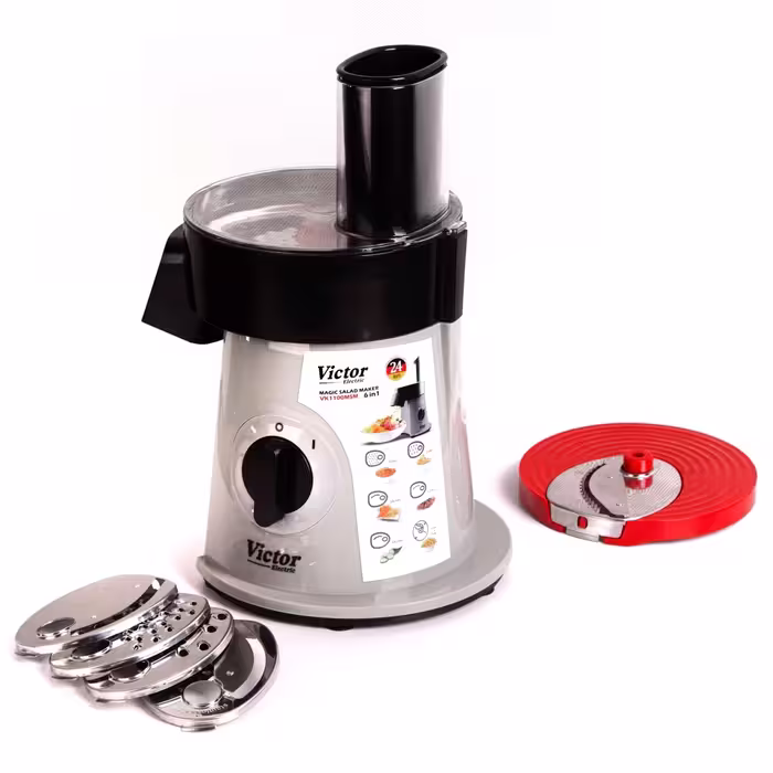 سالاد ساز ویکتور مدل VK-1100MSM دارای 6 تیغه قدرتمند 550 وات مناسب آشپزی سریع