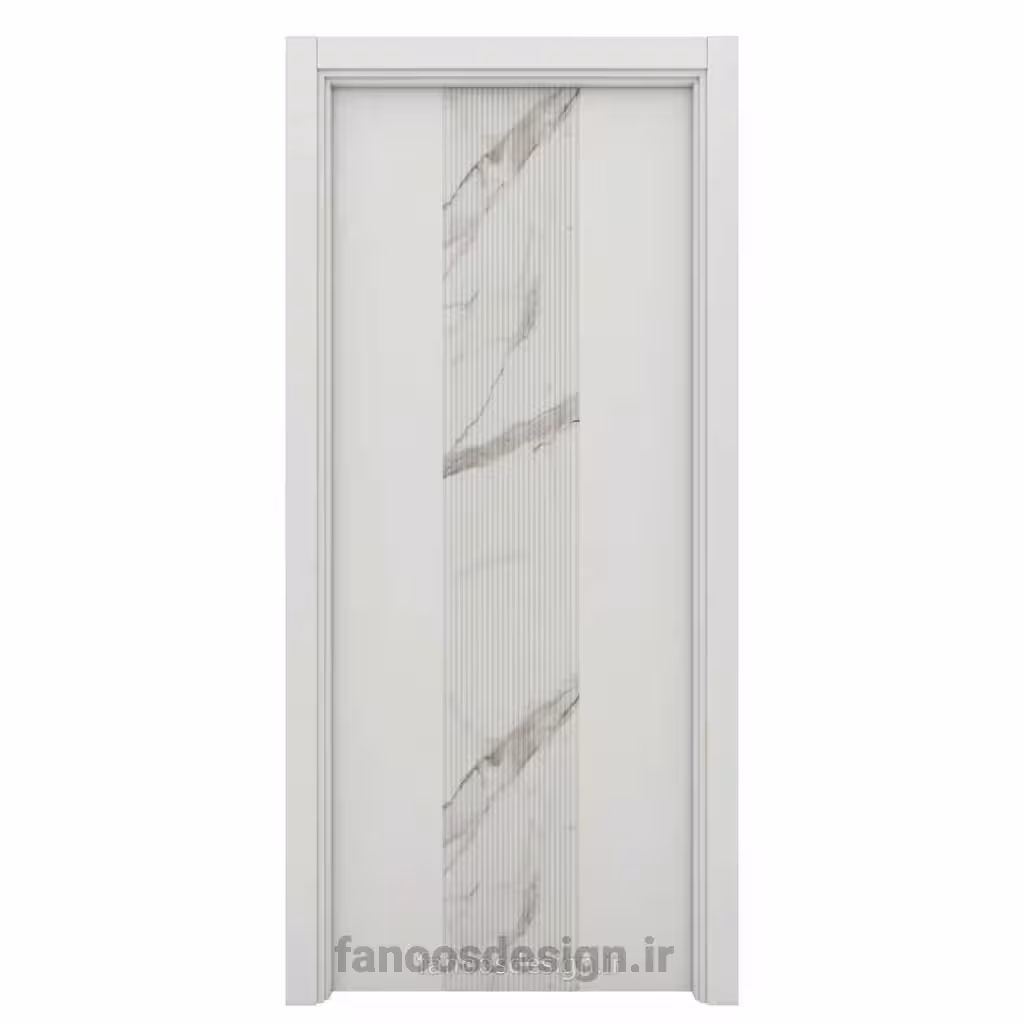 درب مدرن سفید با نوار سنگ مرمر  کد 30550