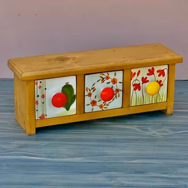 دراور رومیزی با سه کشو خطی طرح یک