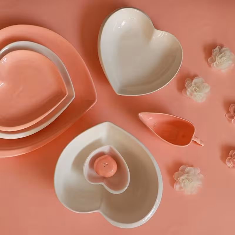 نهار خوری 30 پارچ قلبی سرامیکی