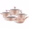 سرویس قابلمه گرانیت 9 پارچه بونرا ترکیه مدل BONERA Milena رزگلد