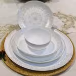 GOLDEN OPAL گلدن اپال  سرویس ارکوپال 26 پارچه گرد دیوالی عسل لوسترپلاتین  9590