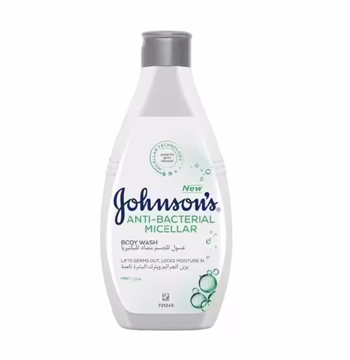 شامپو بدن جانسون JOHNSON مدل ANTI-BACTERIAL MICELLAR (نعناع) حجم 250 میلی لیتر