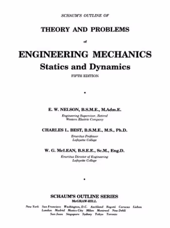خرید و دانلود نسخه کامل کتاب Schaum's Outline of Engineering Mechanics