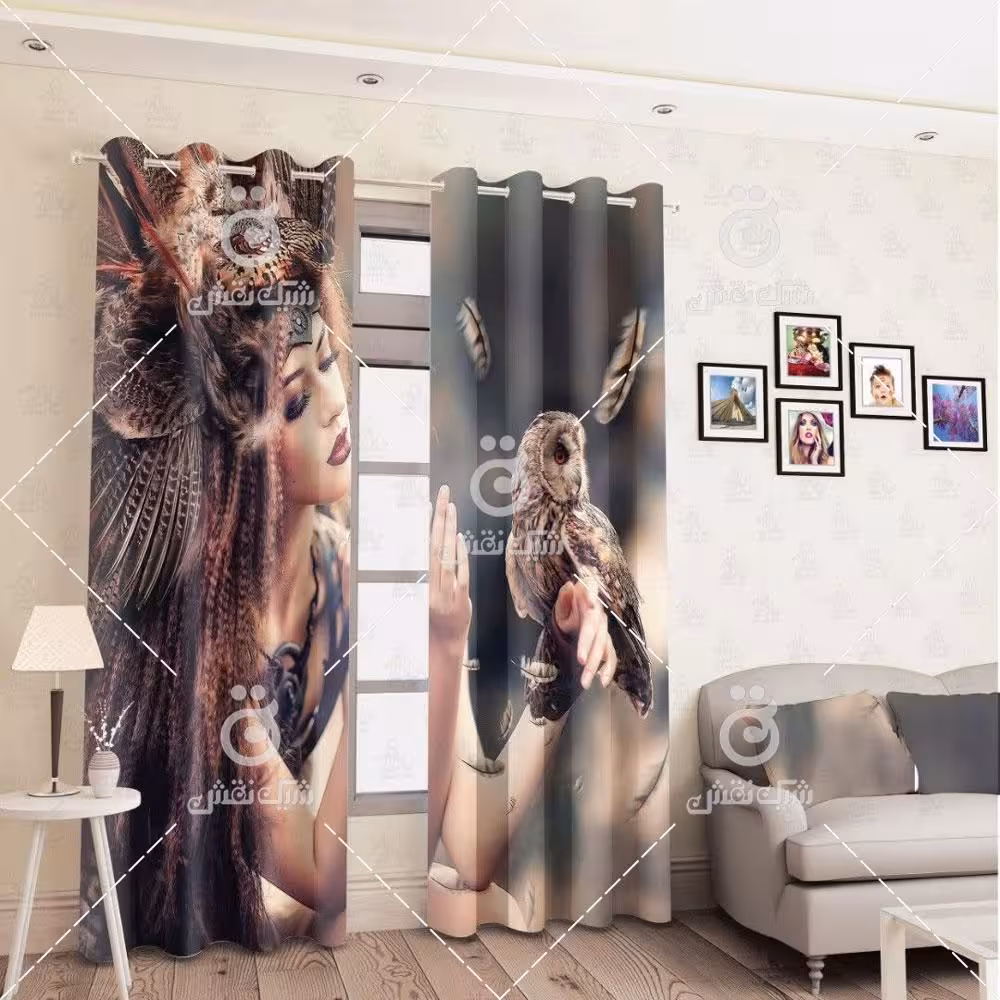 پرده پانچی کد 1090 (طرح زن سرخپوست)