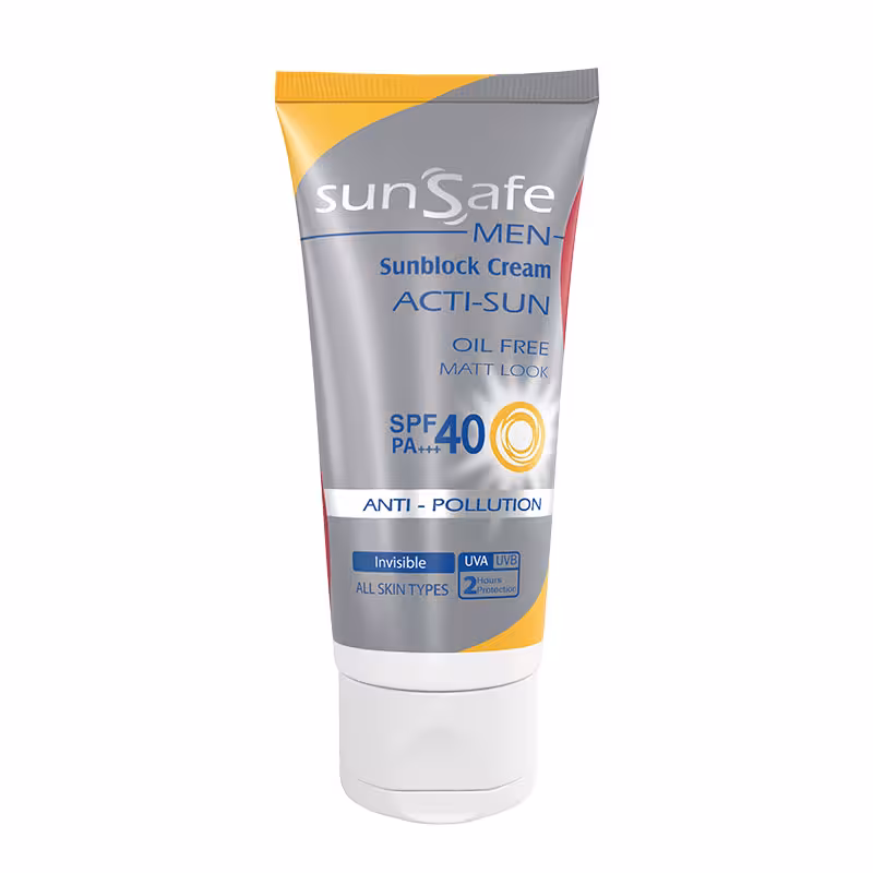 کرم ضد آفتاب آقایان SPF 40 سان سیف حجم 50 میلی لیتر