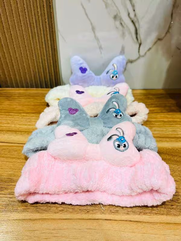 هدبند آرایشی حوله ای پاپیونی