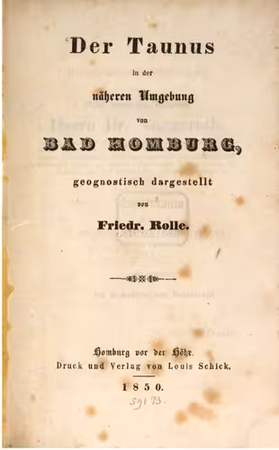 خرید و دانلود نسخه کامل کتاب Der Taunus in der näheren Umgebung von Bad Homburg, geognostisch dargestellt
