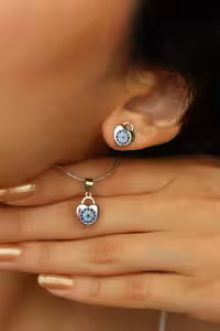 نیمست قلب چشم نظر جواهری نقره کد 00585