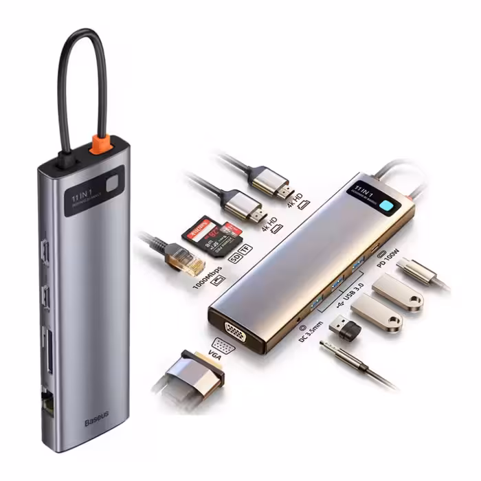 هاب 11 پورت USB Type C بیسوس CAHUB-CT0G