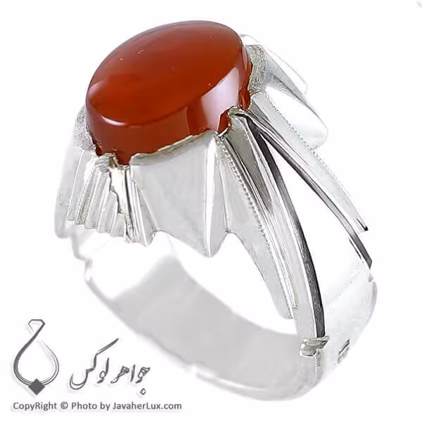 انگشتر نقره مردانه عقیق یمنی مدل نیاک _ کد : 100112