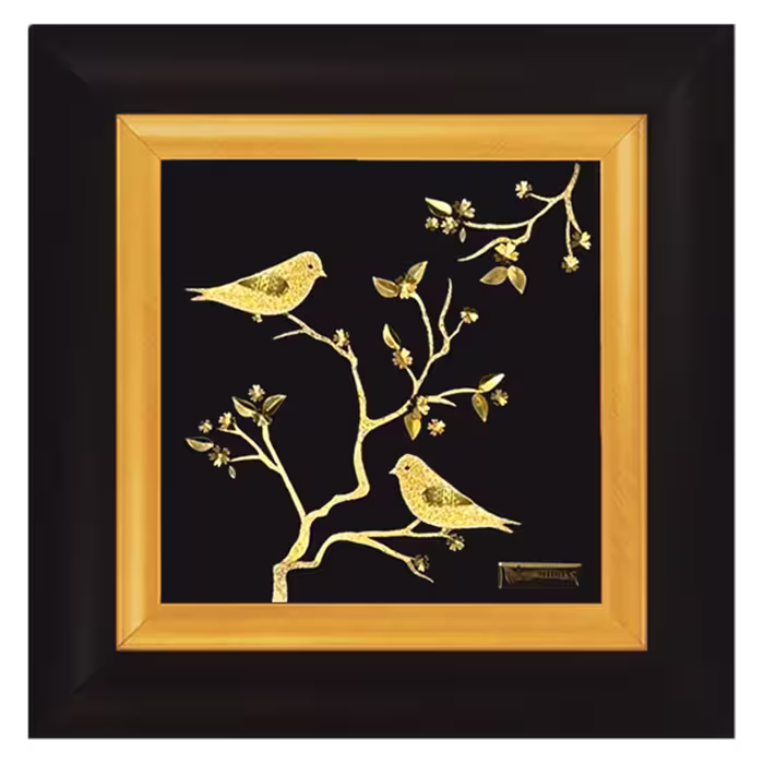 تابلو طلاکوب دو چلچله (30*30)