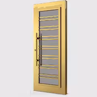 درب استیل طلایی مدرن تک‌لنگه کد 30223