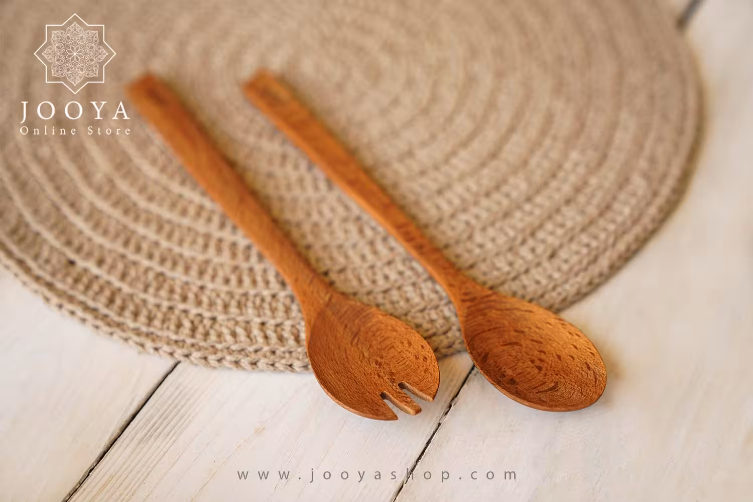 ست قاشق و چنگال غذا خوری با چوب راش