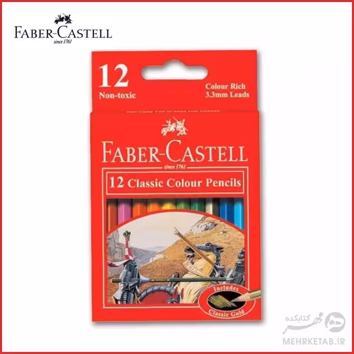 مداد رنگی 12 رنگ مینی فابر کاستل faber castell 12 Classic Colour Pencils, short