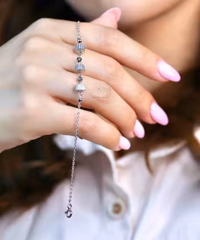 💍دستبند جواهري اسپرت خاص و زیبا ، نقره عیار 925 (D_7201)
