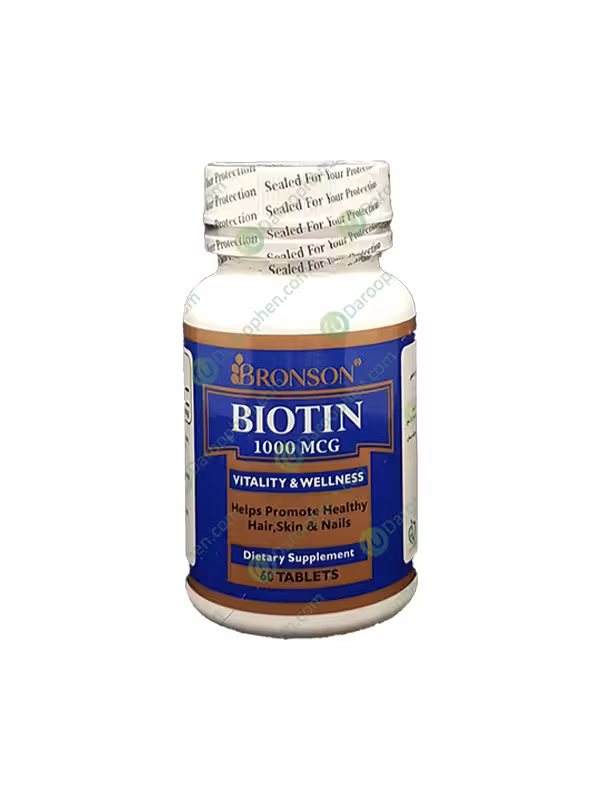 قرص بیوتین 1000 میکروگرم برونسون 60 عدد – Bronson Biotin 1000 Mcg 60 Tabs