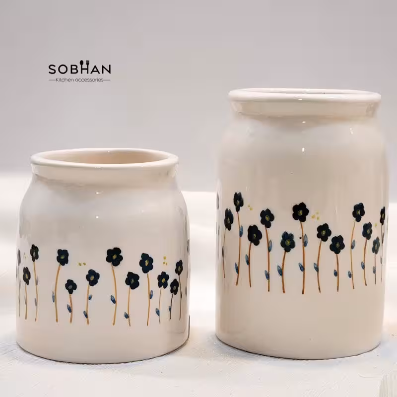 گلدان استوانه سرامیک در دو سایز