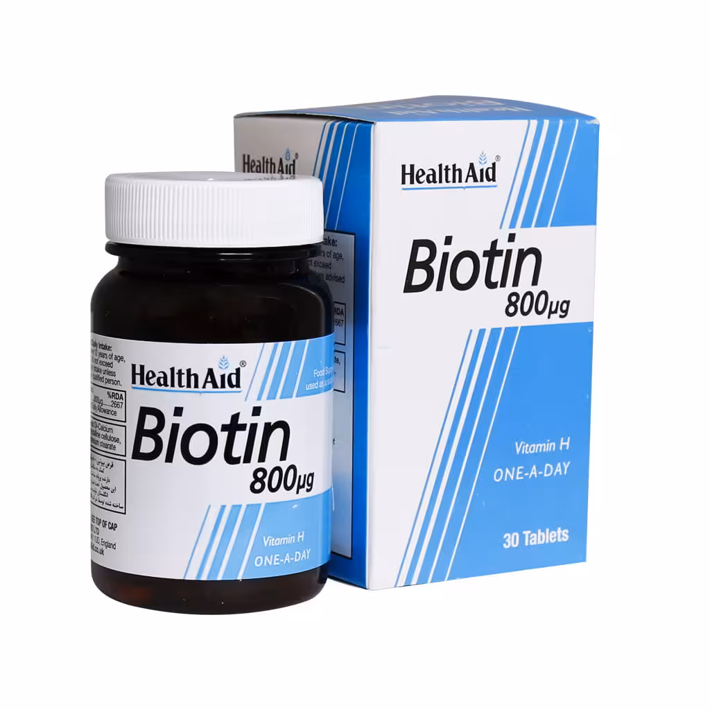 قرص بیوتین 800 میکروگرم هلث اید 30 عددیBIOTIN HEALTH AID