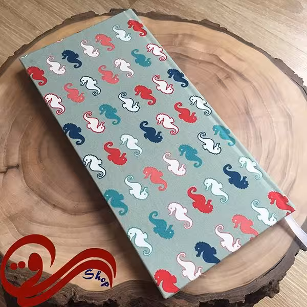 دفتر طرح پالتویی طرح اسب دریایی Fabric Handmade Notebook