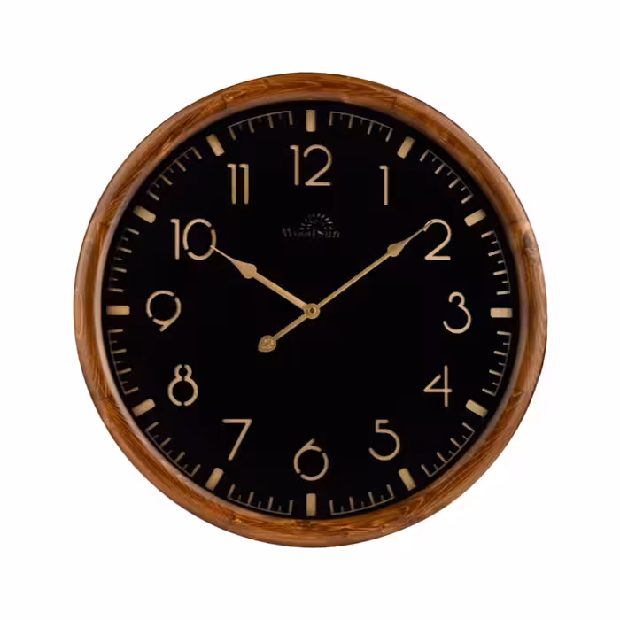ساعت دیواری چوبی استکهلم مشکی (50سانت) (ZA2212)
