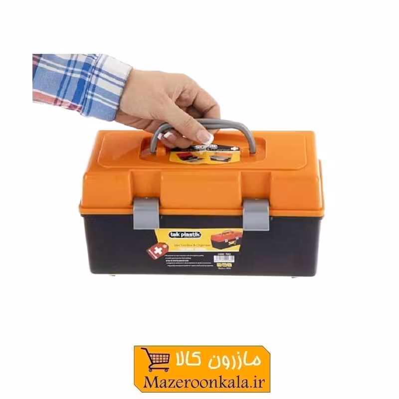 جعبه ابزار کلاسیک 2 طبقه تک پلاستیک سایز کوچک AJA-051