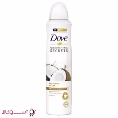 اسپری ضد تعریق زنانه داو مدل coconut & jasmine flower (نارگیل و گل یاس) حجم 250 میل