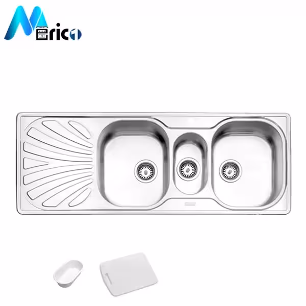 سینک استیل البرز کد 530 توکار دو و نیم لگنه