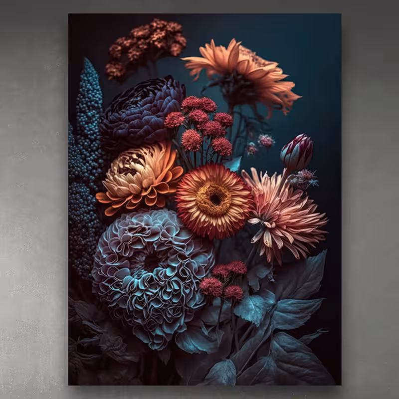 تابلو شاسی طرح گل های زیبا کد 5458 | دنیای قاب