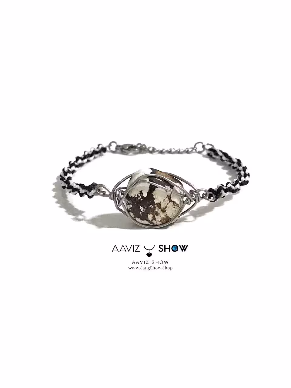 دستبند فیروزه سفید یا وایلد هورس نمونه خاص و معدنی D130