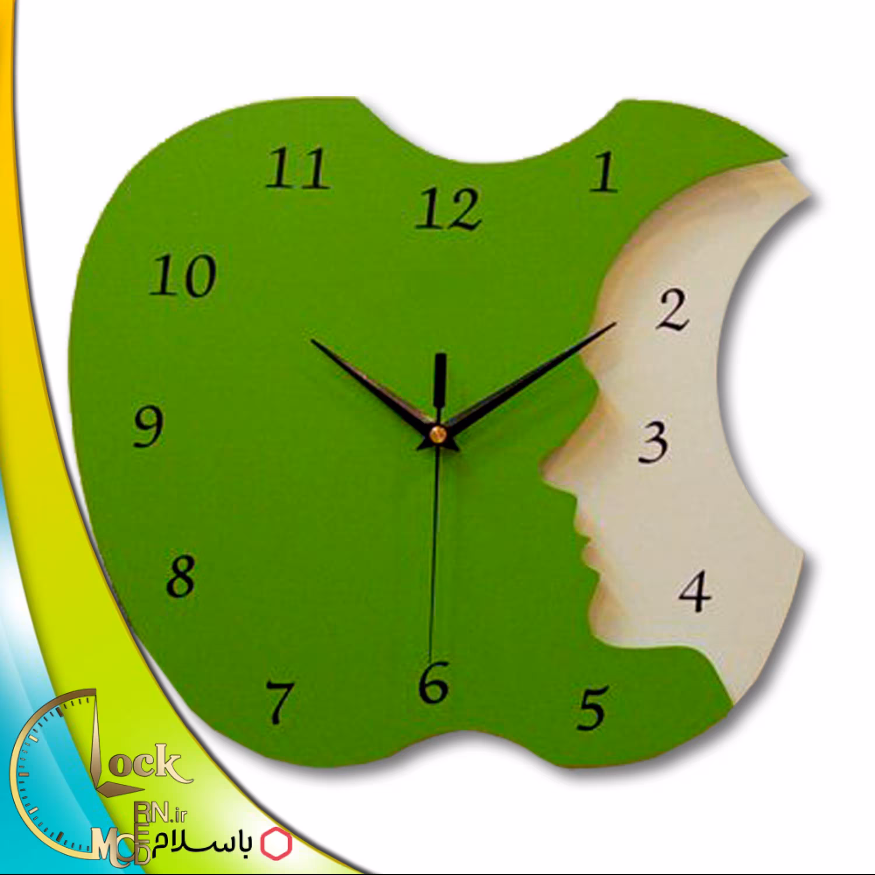 ساعت دیواری طرح سیب و رخ  کد 581 (پس کرایه)