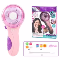 دستگاه بافت مو کودکان مدل Hair Braider کد 911، همراه با 3 قرقره نخ رنگی و بست های پلاستیکی و تعدادی کش، دستگاه بافت با نخ موی دخترانه
