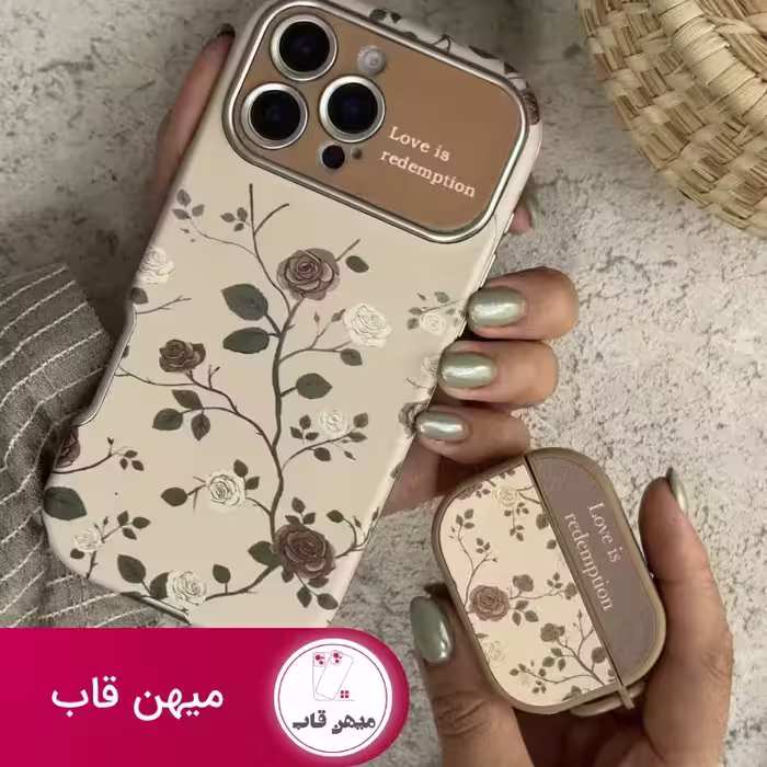 قاب موبایل دخترانه آیفون گل رز لاو - کد (104345)