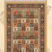 گلیم فرش ماشینی کاشان طرح خشتی بادامی(1در3)متری(هزینه ارسال باخریداروپس کرایه میباشد)