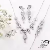 سرویس نقره نگین جواهری عیار925 کد 18530