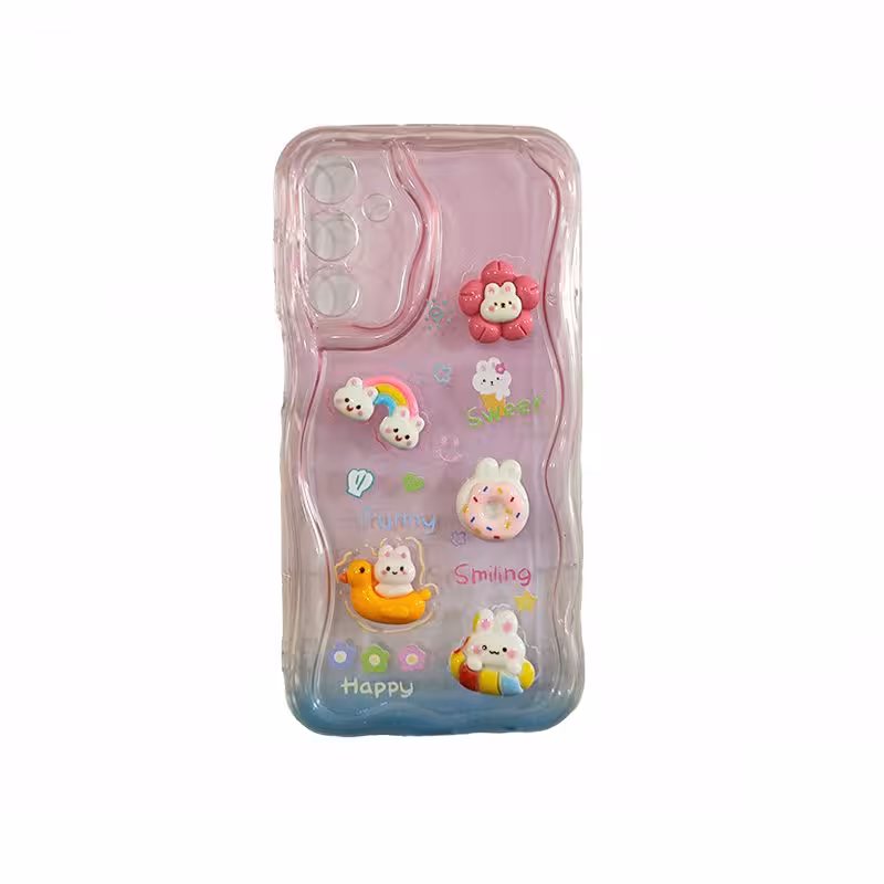 محافظ قاب گوشی سامسونگ A15 طرح عروسکی برجسته شفاف