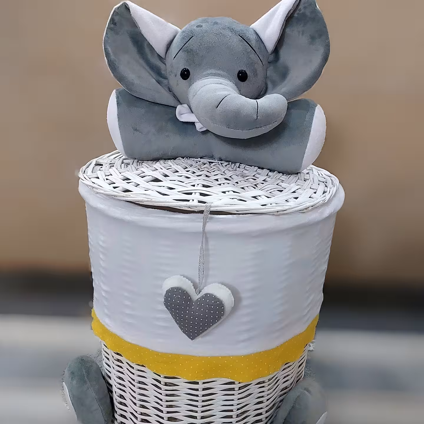 سبد لباس و اسباب بازی حصیری تم فیل نانان ارتفاع 45 تا 50 سانت آرکولند رنگ اسپرت