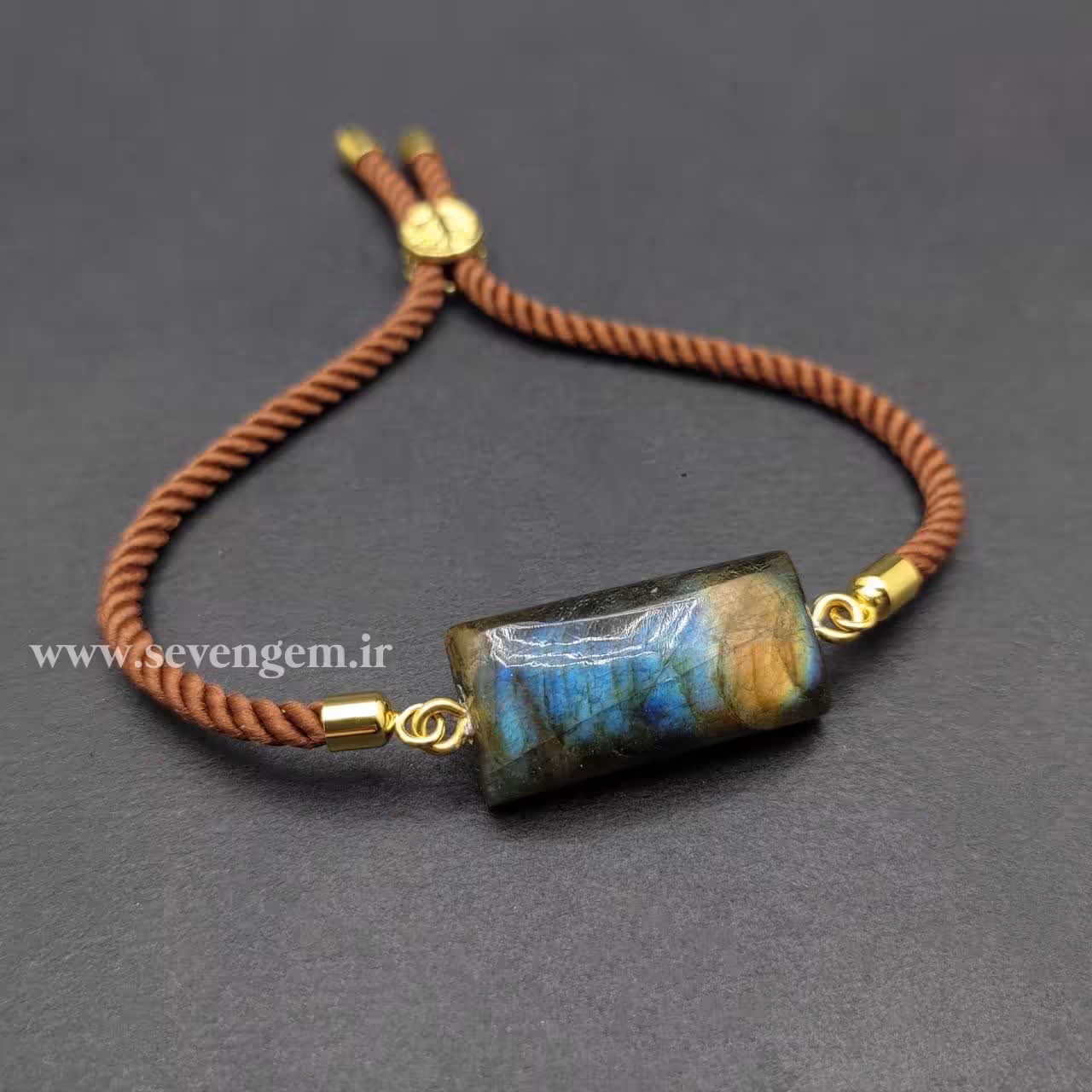 دستبند زنانه سنگ لابرادوریت (کد408)