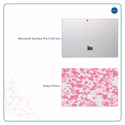 برچسب پوششی ماهوت مدل Army-Pink مناسب برای تبلت مایکروسافت Surface Pro 4 2015