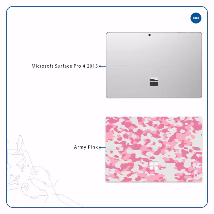 برچسب پوششی ماهوت مدل Army-Pink مناسب برای تبلت مایکروسافت Surface Pro 4 2015