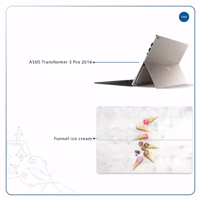 برچسب پوششی ماهوت مدل Funnel ice cream مناسب برای تبلت ایسوس Transformer 3 Pro 2016