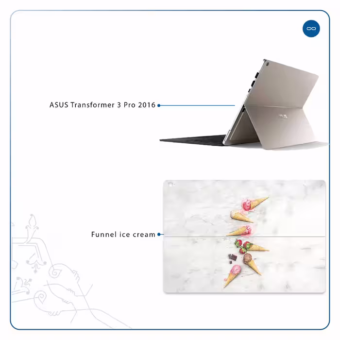 برچسب پوششی ماهوت مدل Funnel ice cream مناسب برای تبلت ایسوس Transformer 3 Pro 2016