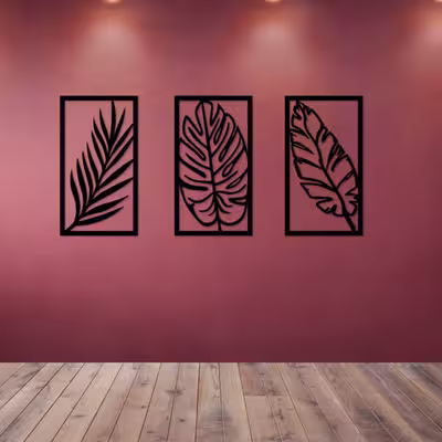 دیوارکوب آتریکس مدل برگ کد AS006 مجموعه 3 عددی