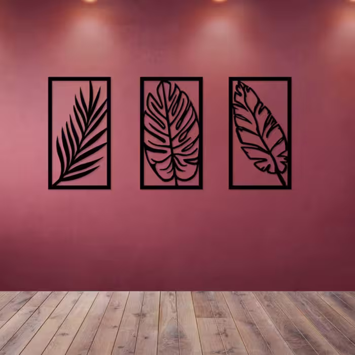 دیوارکوب آتریکس مدل برگ کد AS006 مجموعه 3 عددی