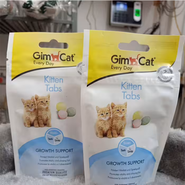 قرص مکمل بچه گربه جیم کت مدل طعم شیر وزن 40 گرم