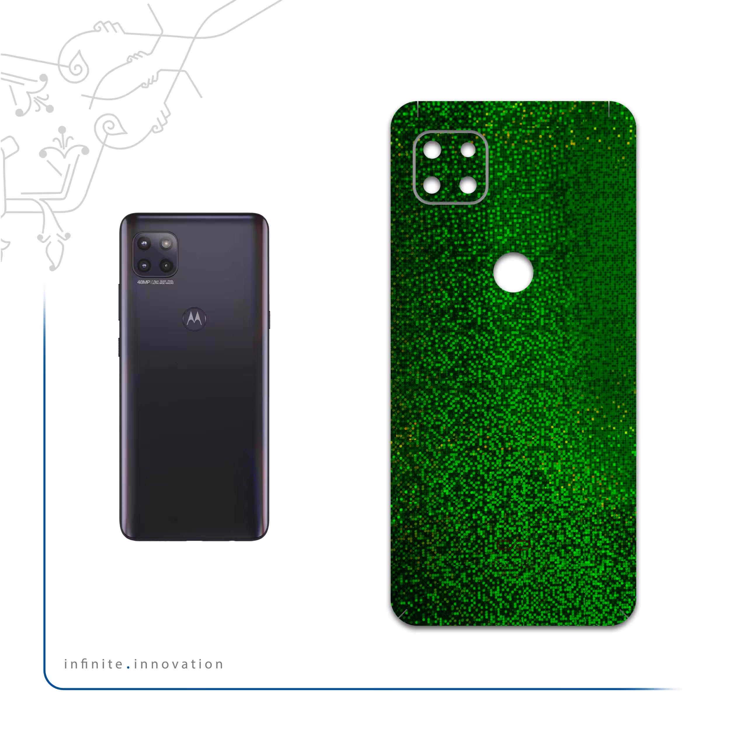 برچسب پوششی ماهوت مدل Green-Holographic مناسب برای گوشی موبایل موتورولا MOTO G 5G
