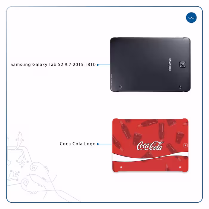 برچسب پوششی ماهوت مدل Coca-Cola-Logo مناسب برای تبلت سامسونگ Galaxy Tab S2 9.7 2015 T810